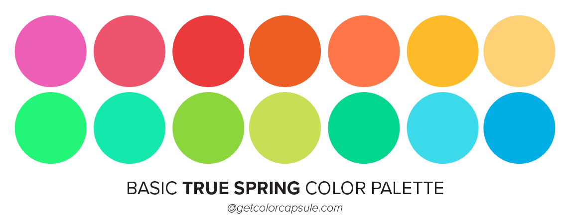 True spring color palette season analysis core colors best 